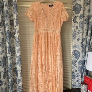 Beautiful Long Blush Lace Dress!